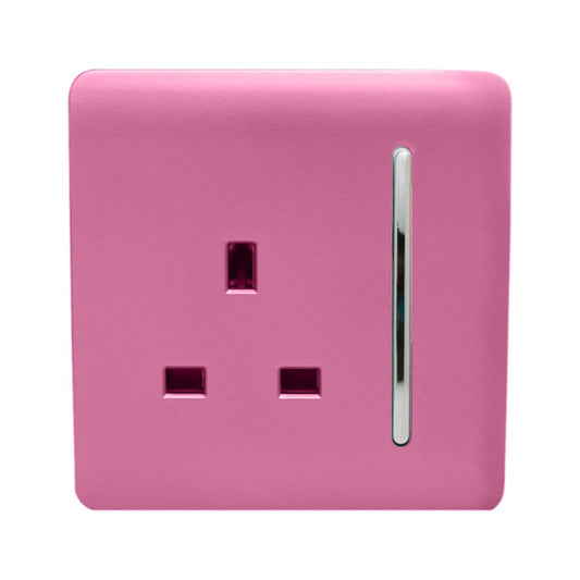 Trendi Switch 1 Gang 13 Amp Switched Spare Faceplate For Modern Designer Plug Socket in Candy Pink