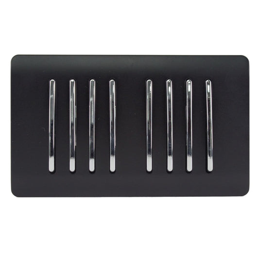 Trendi Switch 8 Gang Spare Faceplate for Modern Designer Light Switch in Matt Black
