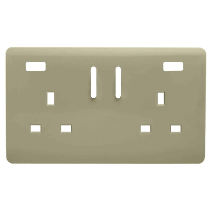 Trendi Switch 2 Gang USB Spare Faceplate For Modern Designer Plug Socket in Champagne Gold