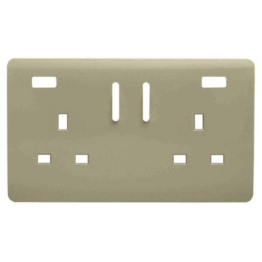 Trendi Switch 2 Gang USB Spare Faceplate For Modern Designer Plug Socket in Champagne Gold