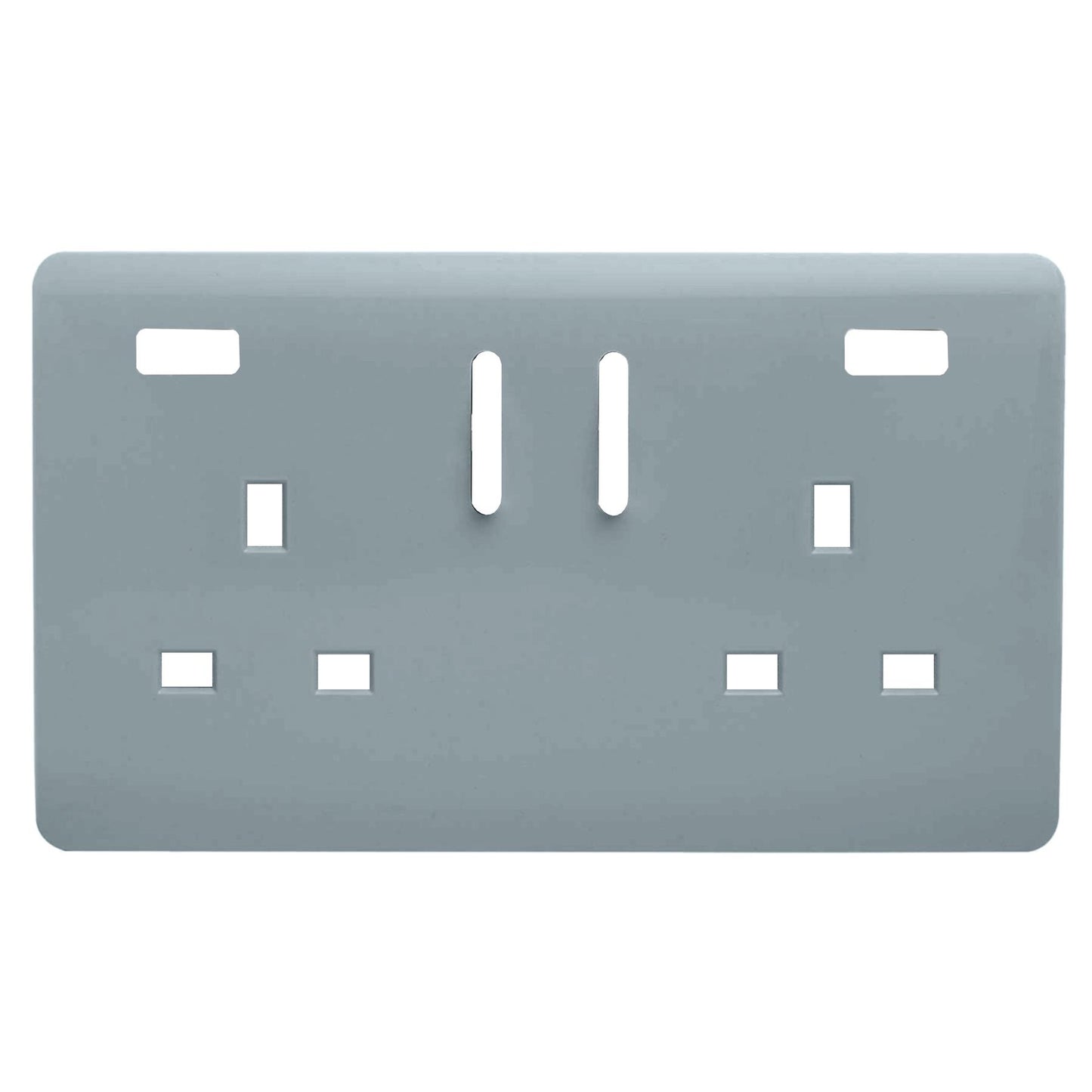 Trendi Switch 2 Gang USB Spare Faceplate For Modern Designer Plug Socket in Cool Grey