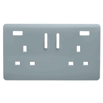 Trendi Switch 2 Gang USB Spare Faceplate For Modern Designer Plug Socket in Cool Grey