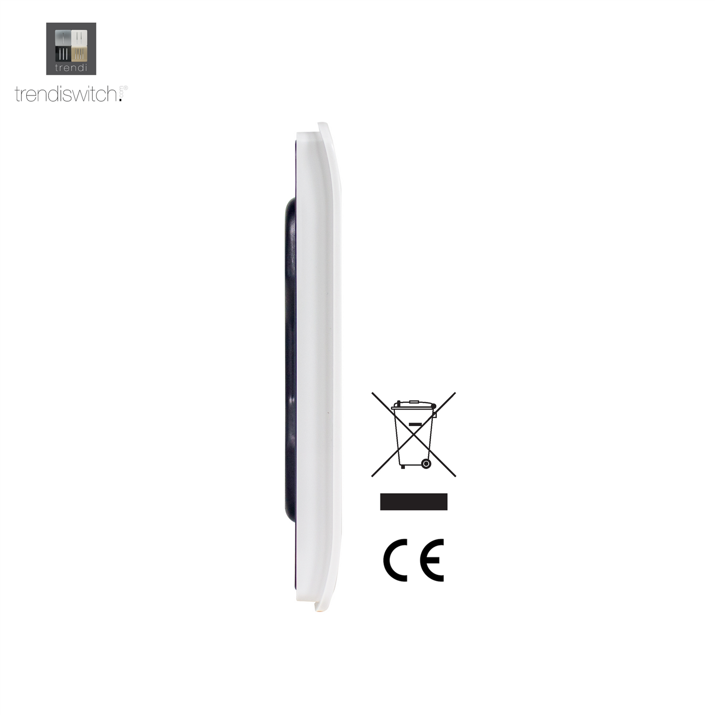 Trendi 2 Gang Artistic Modern Glossy Tactile Double Blanking Plate in Matt White - ART-2BLKMWH