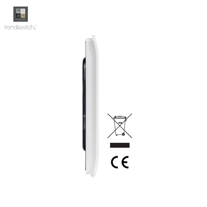Trendi 2 Gang Artistic Modern Glossy Tactile Double Blanking Plate in Matt White - ART-2BLKMWH