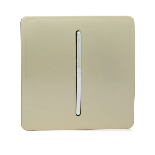Trendi Switch 1 Gang Intermediate Rocker Light Switchin Champagne Gold