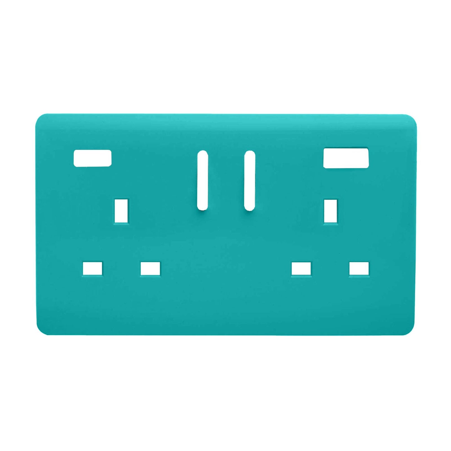 Trendi Switch 2 Gang USB Spare Faceplate For Modern Designer Plug Socket in Bright Teal