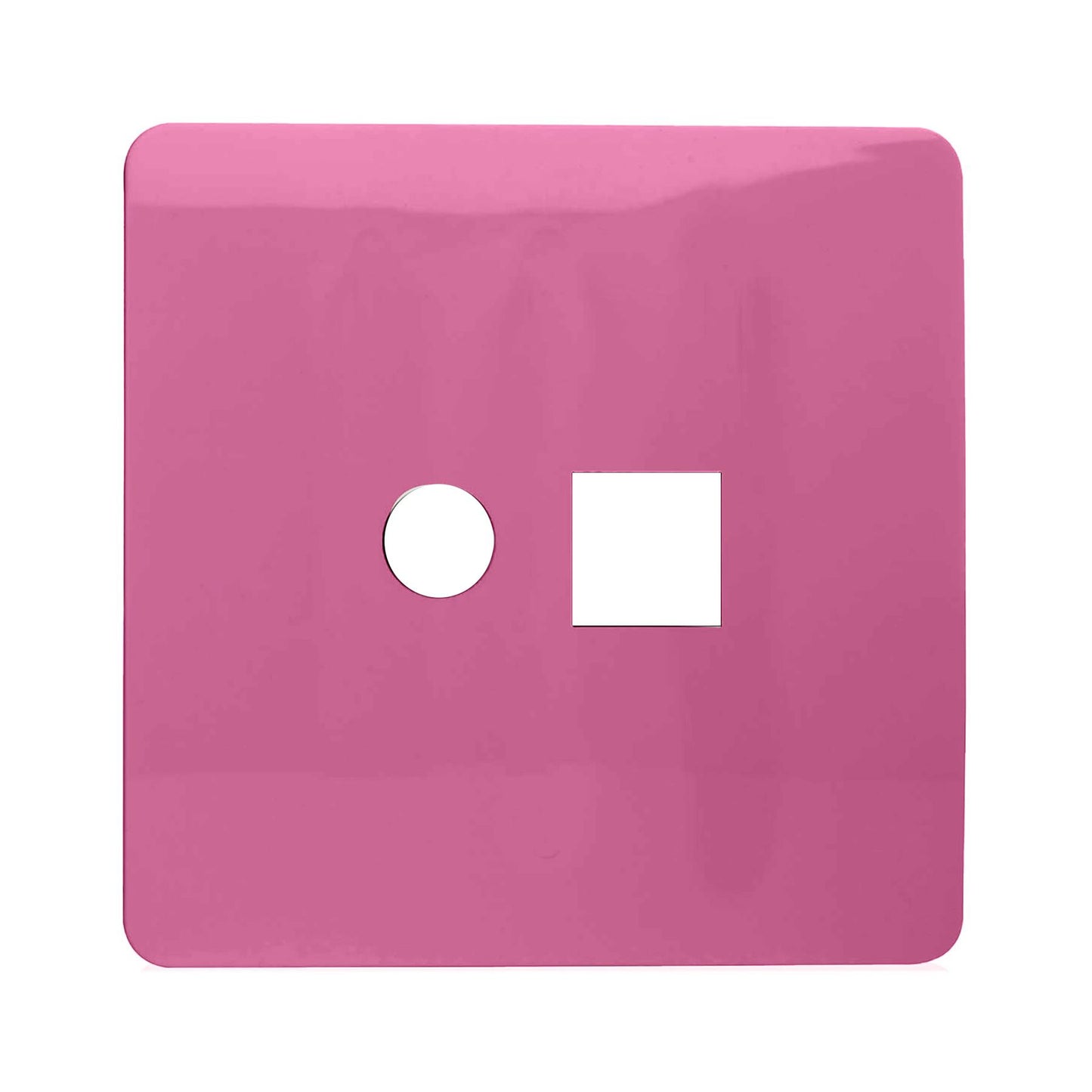 Trendi Switch 2 Gang Spare Faceplate For Modern Designer PC Ethernet Socket Pink