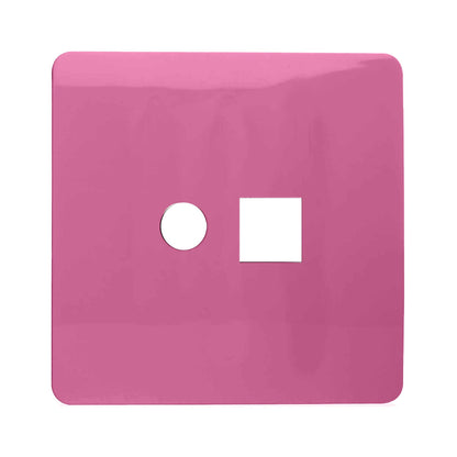 Trendi Switch 2 Gang Spare Faceplate For Modern Designer PC Ethernet Socket Pink