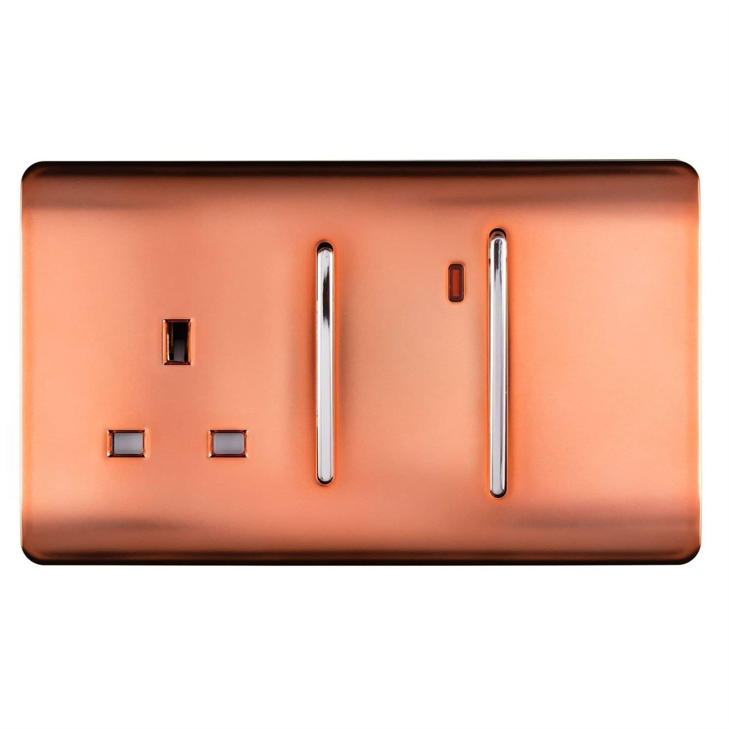 Trendi Switch Spare Faceplate For Cooker Switch & Plug Socket with Neon in Copper