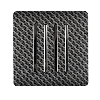 Trendi Switch 4 Gang 1 or 2 way Rocker Light Switch in Carbon Fibre
