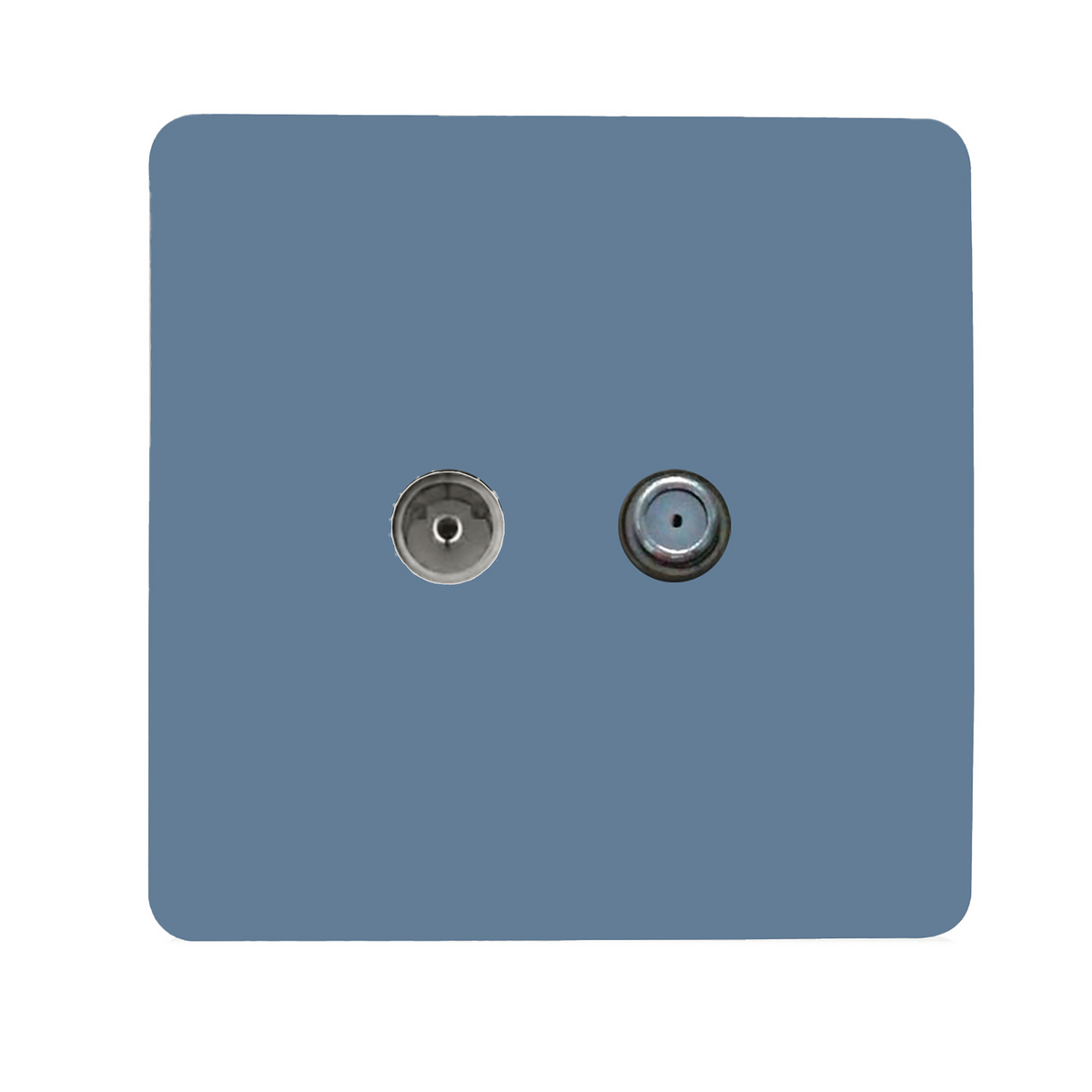 Trendi Switch TV Co-Axial & F-Type Satellite Socket in Sky Blue