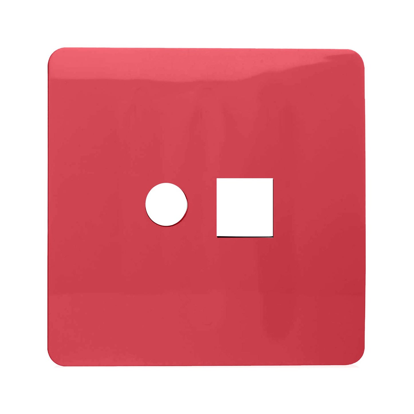 Trendi Switch 2 Gang Spare Faceplate For Modern Designer PC Ethernet Sockets Strawberry Red