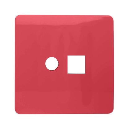 Trendi Switch 2 Gang Spare Faceplate For Modern Designer PC Ethernet Sockets Strawberry Red