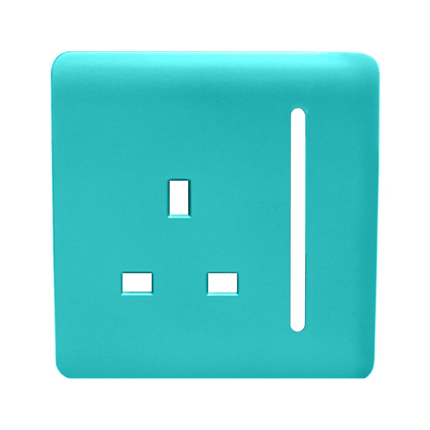 Trendi Switch 1 Gang 13 Amp Switched Spare Faceplate For Modern Designer Plug Socket in Bright Teal