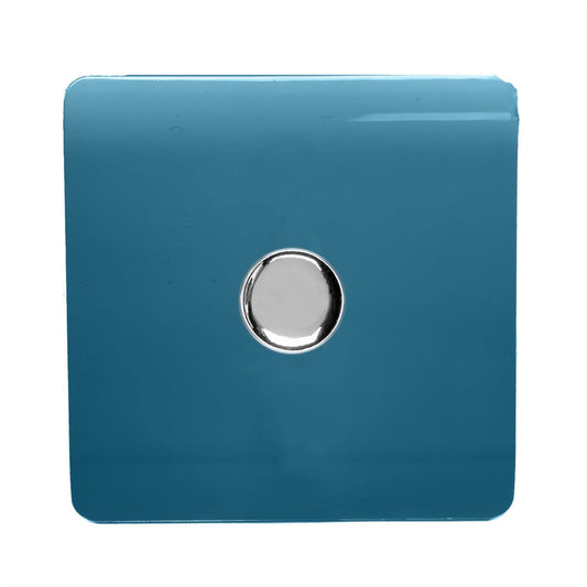 Trendi Switch 1 Gang 1 or 2 way 150w Rotary LED Dimmer Light Switchin Midnight Blue