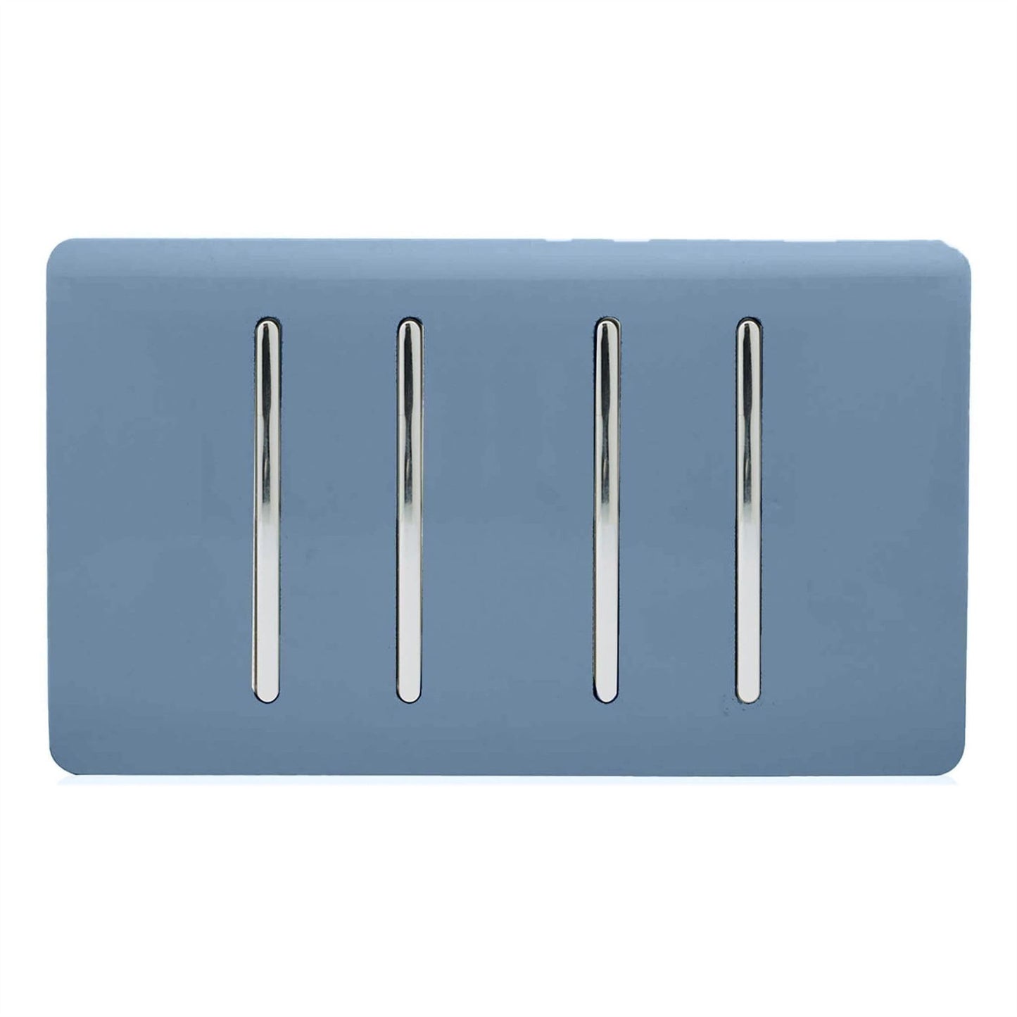 Trendi Switch 4 Gang Spare Twin Faceplate for Modern Designer Light Switch in Sky Blue