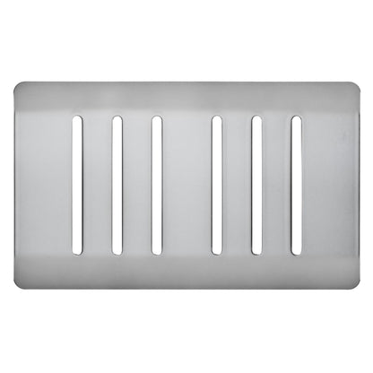 Trendi Switch 6 Gang Spare Faceplate for Modern Designer Light Switch in Brushed Steel