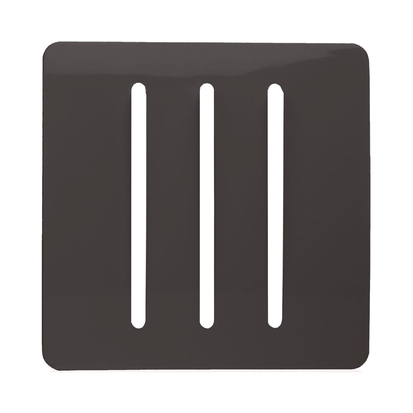 Trendi Switch 3 Gang Spare Faceplate for Modern Designer Light Switch in Dark Mocha Brown