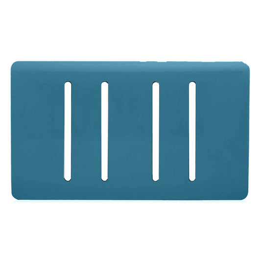 Trendi Switch 4 Gang Spare Twin Faceplate for Modern Designer Light Switch in Ocean Blue