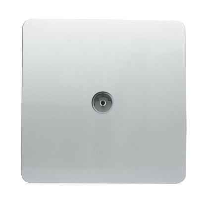 Trendi Switch 1 Gang Female Co-Axial Television Socket in Platinum Silver