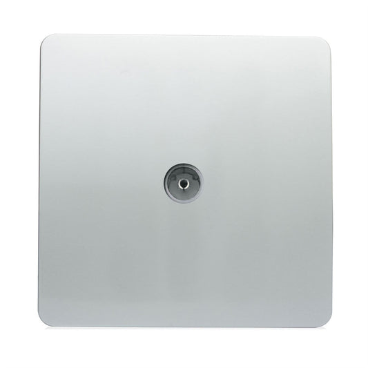 Trendi Switch 1 Gang Female Co-Axial Television Socketin Platinum Silver
