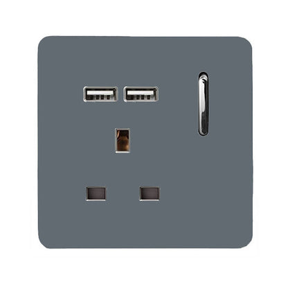 Trendi Switch 1 Gang USB 2100mA Plug Socket in Warm Grey
