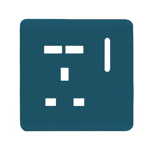 Trendi Switch 1 Gang USB Spare Faceplate For Modern Designer Plug Socket in Ocean Blue