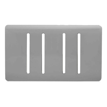 Trendi Switch 4 Gang Spare Twin Faceplate for Modern Designer Light Switch in Light Grey