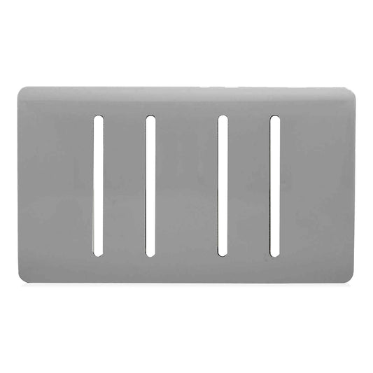 Trendi Switch 4 Gang Spare Twin Faceplate for Modern Designer Light Switch in Light Grey