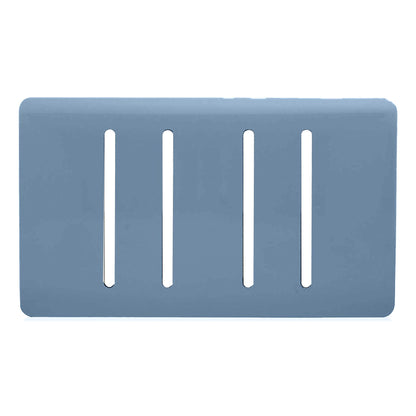 Trendi Switch 4 Gang Spare Twin Faceplate for Modern Designer Light Switch in Sky Blue
