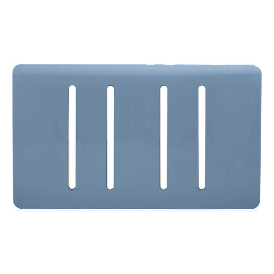 Trendi Switch 4 Gang Spare Twin Faceplate for Modern Designer Light Switch in Sky Blue
