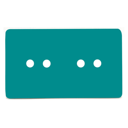 Trendi Switch 4 Gang LED Dimmer Replacement Faceplate in Bright Teal