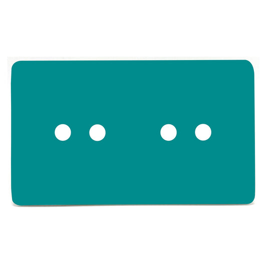 Trendi Switch 4 Gang LED Dimmer Replacement Faceplate in Bright Teal