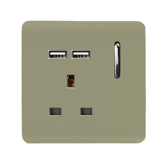Trendi Switch 1 Gang USB 2100mA Plug Socketin Champagne Gold