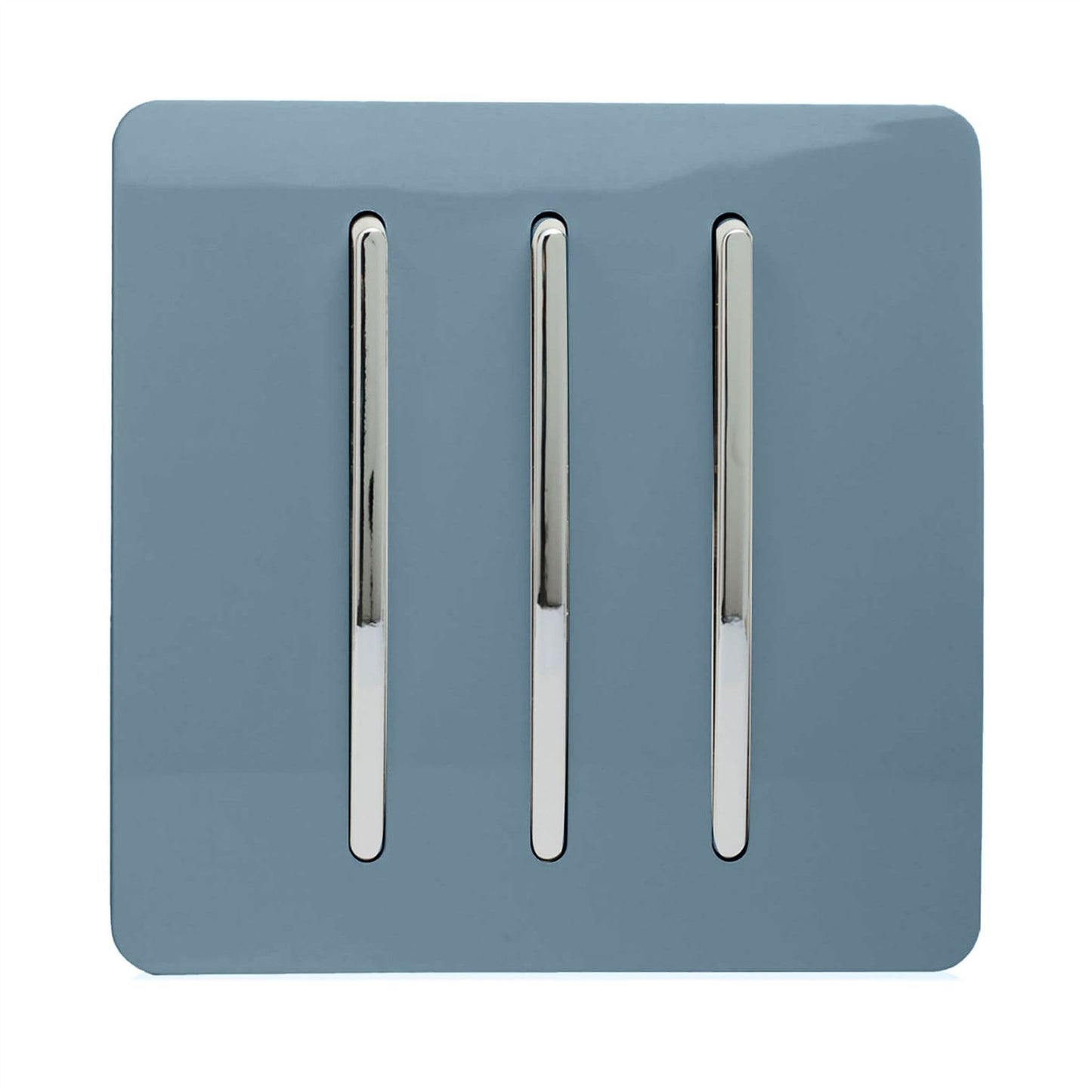Trendi Switch 3 Gang 1 or 2 way Rocker Light Switchin Sky Blue