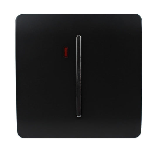 Trendi Switch 1 Gang 45 Amp Cooker Switch with Neonin Piano Black