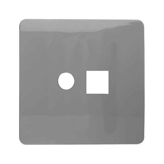 Trendi Switch 2 Gang Spare Faceplate For Modern Designer PC Ethernet Sockets in Light Grey