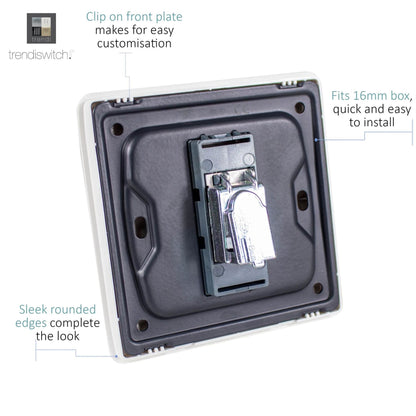Trendi Switch 1 Gang Female Co-Axial Television Socket in Ice White