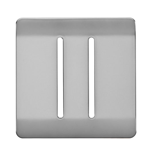 Trendi Switch 2 Gang Spare Faceplate for Modern Designer Light Switch in Brushed Steel