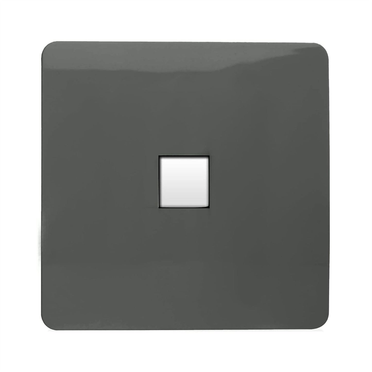 Trendi Switch 1 Gang Spare Faceplate For Modern Designer Telephone Slave Socket in Charcoal Grey