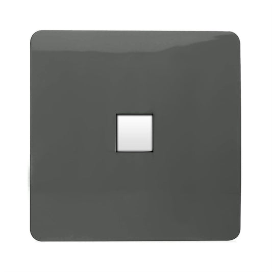 Trendi Switch 1 Gang Spare Faceplate For Modern Designer Telephone Slave Socket in Charcoal Grey