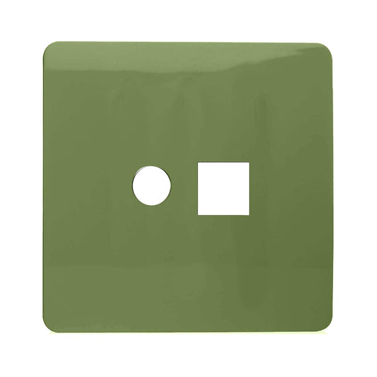 Trendi Switch 2 Gang Spare Faceplate For Modern Designer PC Ethernet Sockets in Moss Green