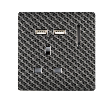 Trendi Switch 1 Gang USB 2100mA Plug Socket in Carbon Fibre