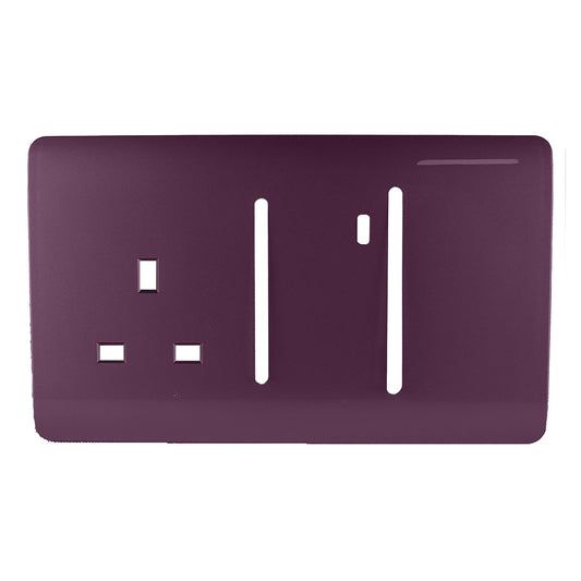 Trendi Switch Spare Faceplate For Cooker Switch & Plug Socket with Neon in Plum Purple