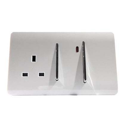 Trendi Switch 45 Amp Cooker Switch & 13 Amp Plug Socket with Neon in Ice White