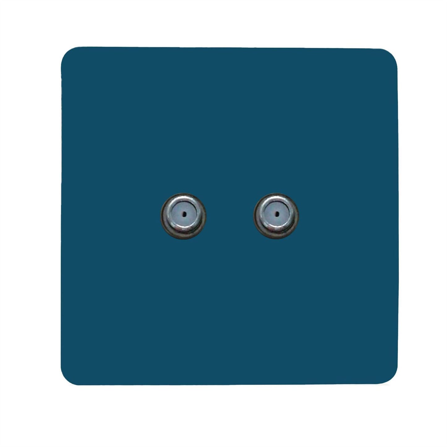 Trendi Switch 2 Gang Male F-Type Satellite Television Socketin Midnight Blue
