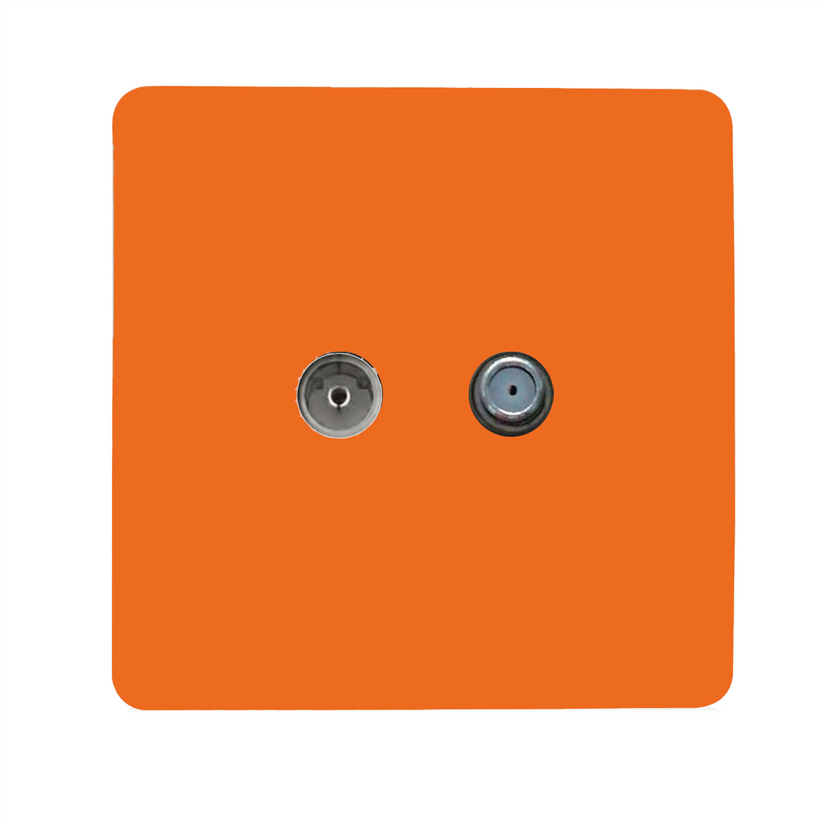 Trendi Switch TV Co-Axial & F-Type Satellite Socket in Sunset Orange