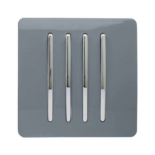 Trendi Switch 4 Gang 1 or 2 way Rocker Light Switchin Warm Grey