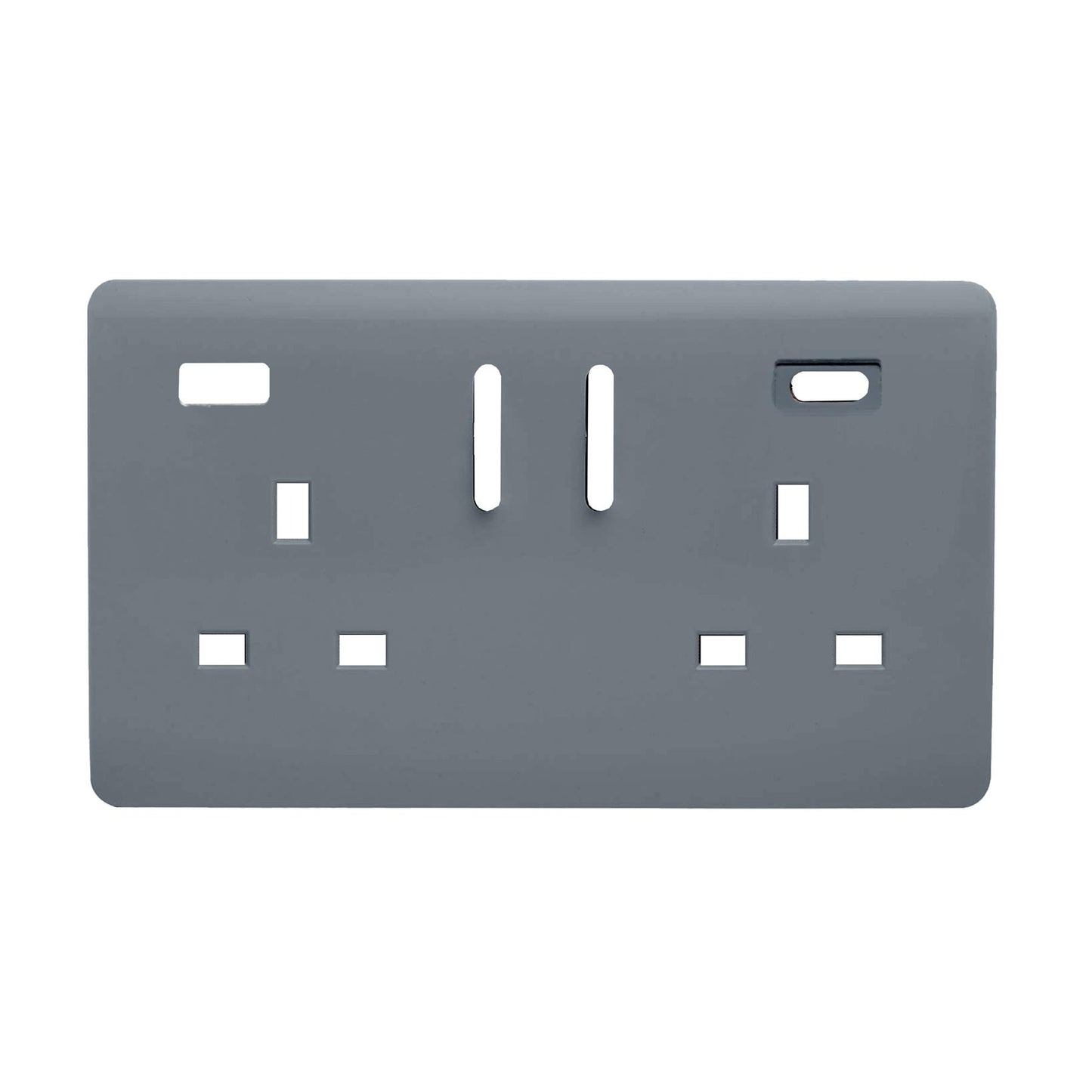 Trendi Switch 2 Gang Type A&C USB Spare Faceplate For Modern Designer Plug Socket in Warm Grey
