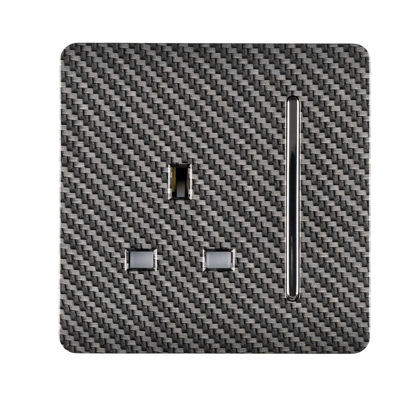 Trendi Switch 1 Gang 13 Amp Switched Plug Socketin Carbon Fibre